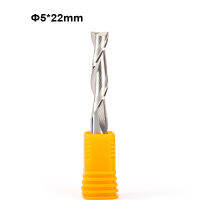 5pcs SHK 5mmx22mm 25mm 2 Flutes Carbide Milling Cutters CNC Router Bit for Wood Acrylic Cutting, Two Flutes MDF PVC End Mills