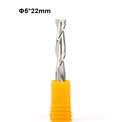 5pcs SHK 5mmx22mm 25mm 2 Flutes Carbide Milling Cutters CNC Router Bit for Wood Acrylic Cutting, Two Flutes MDF PVC End Mills