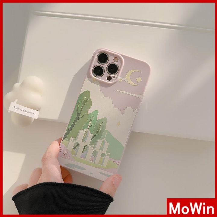 mowin-เข้ากันได้สำหรับ-เคสไอโฟน-เคสไอโฟน11-เคส-iphone-11-เคส-iphone-ครีมเคลือบเงาฟิล์มนุ่ม-tpu-เคสกล้องกันกระแทกป้องกันภาพวาดสีน้ำมันแบบเรียบง่ายโบสถ์เข้ากันได้กับ-iphone-13-pro-สูงสุด-12-11-xr-xs-สูง