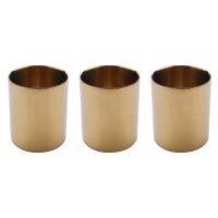 3X Gold Flower Vase Pen Holder Desktop Storage Container for House Office - Cylinder