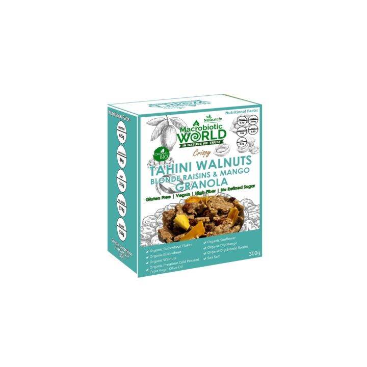 premium-organic-granola-crispy-tahini-walnuts-blonde-raisins-amp-mango-granola-300g