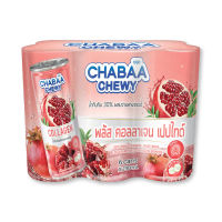 ชบา น้ำทับทิม 30% ผสมว่านหางจระเข้ 230 มล. x 6 กระป๋อง - Chabaa Pomegranate Juice Drink 230 ml x 6 cans