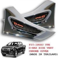 ครอบแก้มข้าง ครอบข้างแก้ม รุ่น อีซูซุ ดีแม็กซ์ ISUZU D-MAX DMAX ปี 2011 - 2015 สีดำ ขอบโครเมี่ยม โลโก้แดง 2 ชิ้น