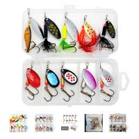 10pcs/box Spoonbait Crankbaits Fishing Wobblers for Pike Crochet Kit Artificial Bait Metal Spoon Spinner Fishing Lure Lures