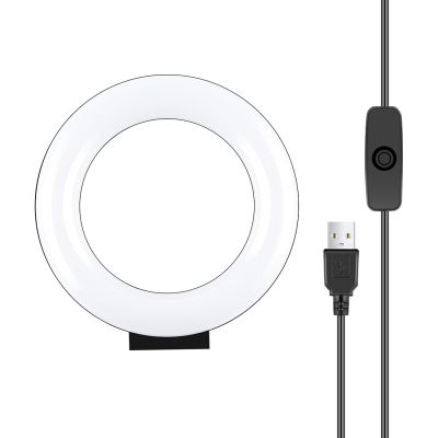 PULUZ แหวนไฟ LED สีขาว USB ผิวโค้ง4.7นิ้ว12ซม.,ไฟวิดีโอสำหรับถ่ายภาพ Vlogging เพื่อความงามของเซลฟี่