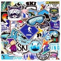 10/20/50pcs Cool Skiing Snow Mountain Stickers Fridge Suitcase Car Laptop Snowboard Graffiti Extreme Sport Ski Vinyl Decals