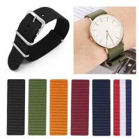 svsfbtdj Solid Color Belt Silver button Watch Band 18mm 20mm 22mm 24mm Military Fabric Woven Nylon Watch Strap Band