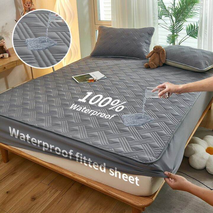 Waterproof Mattress Cover Elastic Matress Protector Double Bed Printed