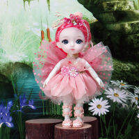 New Bjd Flower Dolls For Girl 16cm Colorful Hair Wig Ball Jointed 6 Inch Makeup Beautiful Dress Mini Elves Desktop Decoration