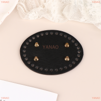 YANAO กระเป๋าหนังพื้นหนาพร้อมกระเป๋ามีรูขนาด12x9ซม. กระเป๋าทรงรีแฮนด์เมดแบบทำมืออุปกรณ์เสริมสำหรับกระเป๋าด้านล่าง