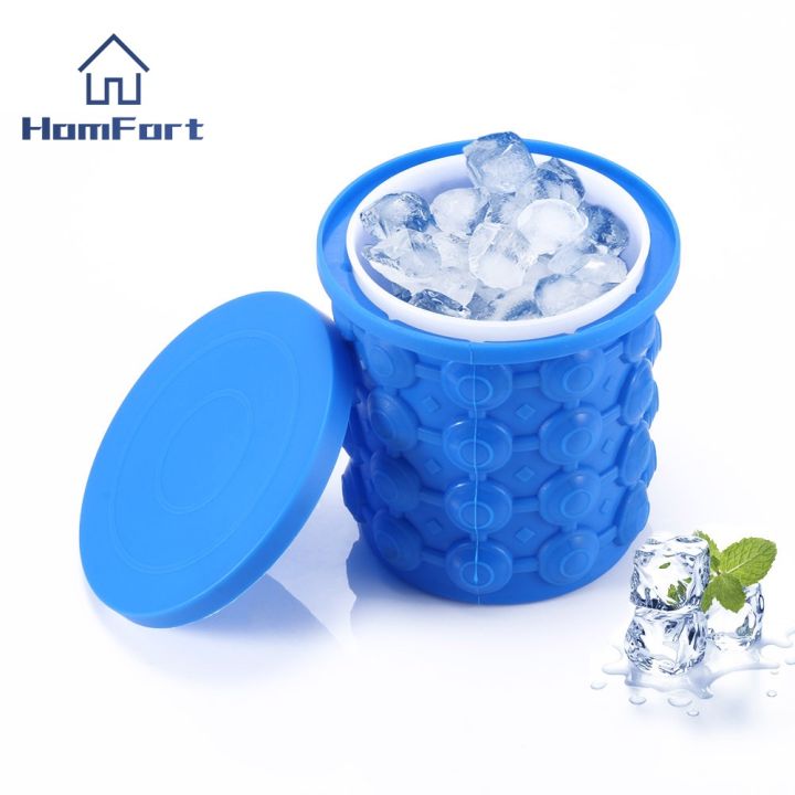 Ice Cube Mold Ice Trays, Large Silicone Ice Bucket, (dark Blue)