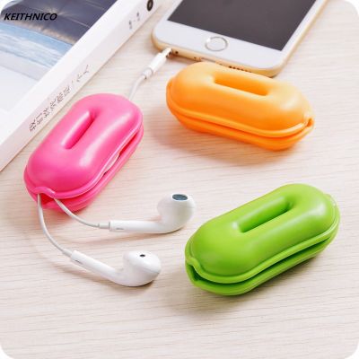 3Pcs Peanut Tangle-free Earphone Cable Organizer Headphone Cord Wire Holder Cable Winder Wrap Data Line Management