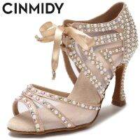 CINMIDY New Woman Latin Dance Shoes Tango Rumba Samba Ballroom Training Shoes Sexy Women Sandals High Heels 5CM-10CM