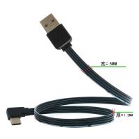 Kabel Data Tipe C Siku Ultra-Tipis Kabel Datar Lembut USB2 0 Kabel Pengisian Daya Ganda Pengisian Harta Karun Pensel Pendek Lin