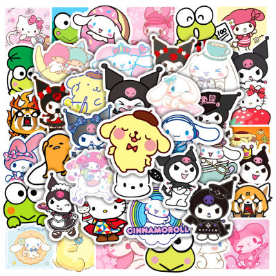 FLEWWER สติกเกอร์การ์ตูน Sanrio Kuromi 50ชิ้น/เซ็ต DIY กันน้ำแฟชั่นกระเป๋าผสมแล็ปท็อปสเก็ตบอร์ดรูปลอกดูเดิล