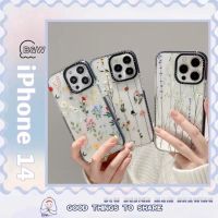 Simple Art Vine Flower CASETiFY Phone Case compatible for iPhone 14 13 12 11 Pro Max X XS MAX XR Case Transparent Shockproof Protective TPU Soft Cover