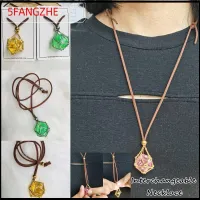 5FANGZHE สีเงินสี สร้อยคอกรงยึดคริสตัล ทองแดงทองแดง สีทอง สร้อยคอใส่หิน ของขวัญที่สร้างสรรค์ สามารถเปลี่ยนได้ สร้อยคอโซ่เชือก ผู้หญิงผู้ชาย