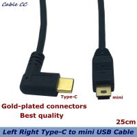 25ซม. ความเร็วสูงชุบทอง Usb 3.1 Type C 90องศาตัวผู้ไปยัง Mini Usb 2.0 Micro ตัวผู้สายเคเบิลข้อมูลสายชาร์จสำหรับฮาร์ดไดรฟ์มือถือ