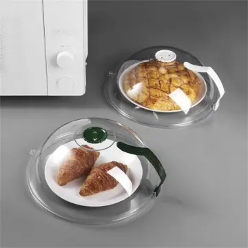 Microwave Oven Splash Guard 2 Pcs Microwave Cover 23*5.5cm / 9.1*2.2in Large  Microwave Plate Cover For Food Microwave Hood With Adjustable Steam Valve