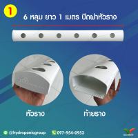 ราง 1 เมตร 6 หลุม ปิดฝาหัวราง by hydroponicgroup