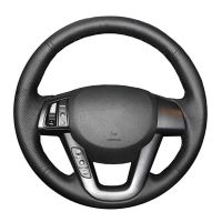 【YF】 Original Car Steering Wheel Cover For Kia K5 2011 2012 2013 Optima Black Leather Braid