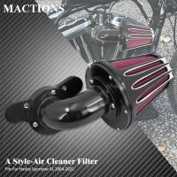 รถจักรยานยนต์ CNC Intake Air Cleaner Filter สำหรับ Harley Sportster XL 883 1200 48 72เหล็ก Seventy Two Nightster Custom 2004-2021 2022