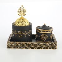 2023 Arabic Resin Backflow Incense Burner Set Ceramic Incense Holder for Study Room Decor Middle East Incense Stove Xmas Gift