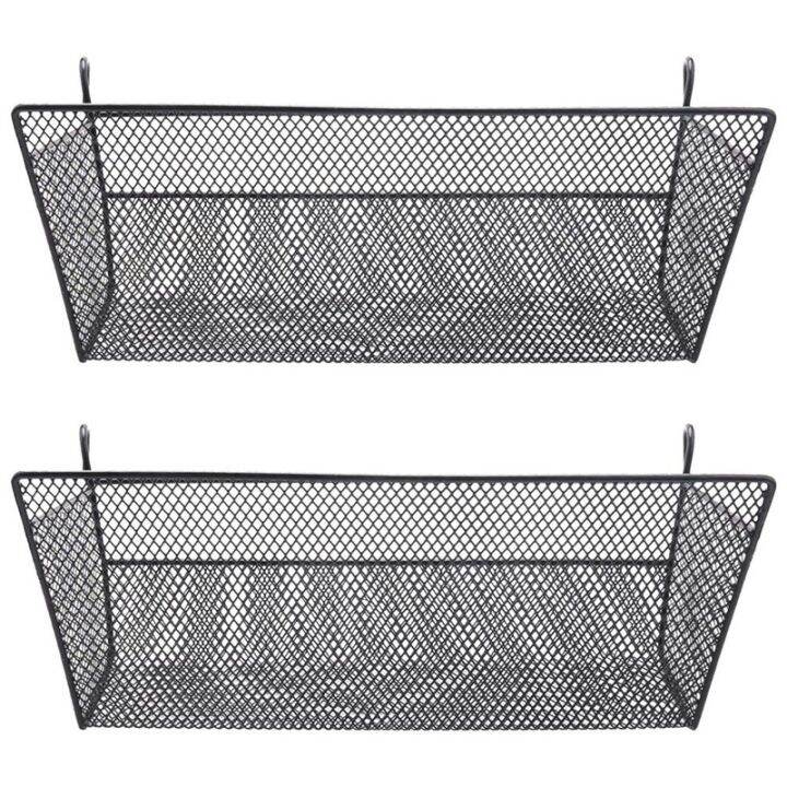 2x-shelf-baskets-office-table-dormitory-bedside-hanging-storage-supplies-desktop-corner-shelves-basket-with-hook-black