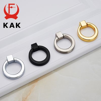 KAK 5PCS Ring Circle Handles Zinc Alloy Door Handle Pulls American Cabinet Drawer Knobs With Screws For Furniture Hardware