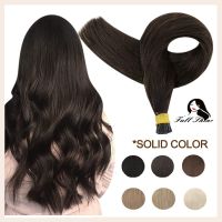 Full Shine I Tip Hair Extensions Pure Color 40 Grams Keratin Micro Bead Machine Remy Pre Bonded Soft Straight Hair For Women