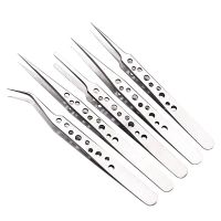 【YF】 1PCS Tweezer ST-10/ST-12/ST-14/ST-15 9-Hole Polishing Pointed Curved Repair