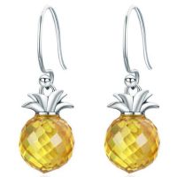 Sterling Silver Fashion Earrings Pineapple Personality Temperament Earrings Women