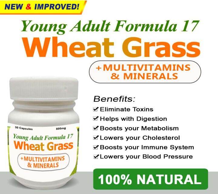 Young Adult Formula 17 Wheatgrass Capsule + Multivitamins & Minerals Lazada PH
