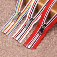 1pcs 5 Metal Sliders Striped Nylon Coil Open End Zippers for Tailor Sewing Crafts Nylon Zippers Bulk