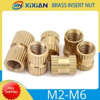 ﹉■✶ M2 M2.5 M3 M4 M5 M6 Brass Insert Nuts Copper Knurl Threaded Embedded Nutsert For Injection Moulding Through Screw Nut Hardware