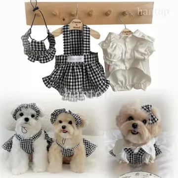 Plaid Girl Dog Dress Female Clothes