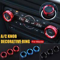 Car Interior Air Conditioner Switch Knob Ring Cover Multi-Media Knob Trim Cover Aluminum for Mazda CX4 Artez 18 CX-5 Axela 19