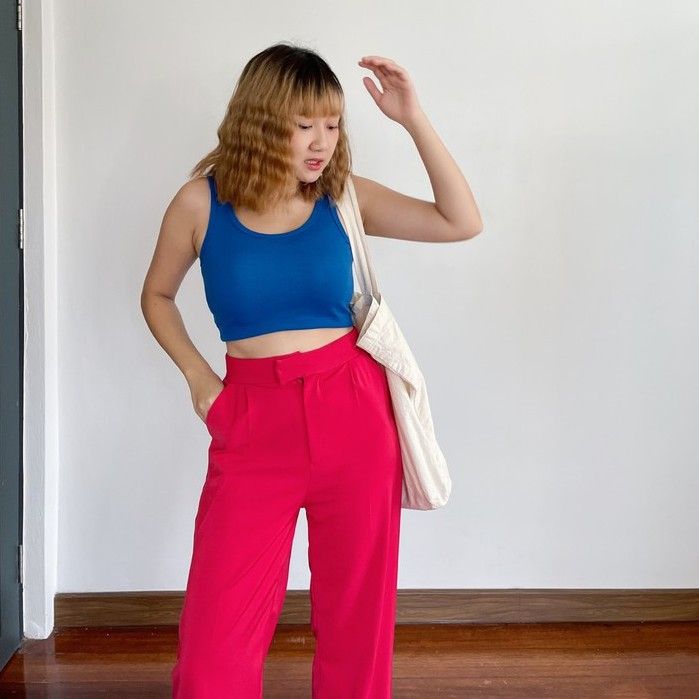 jeeeed-trousers-กางเกงขากระบอกใหญ่-กางเกงสีสดใส-กางเกงขายาวสีสดใส-กางเกงทรงลุงสีจี้ด-กางเกงขายาวทรงลุงสีสดใส