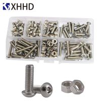 [HOT IUXKLKXLWSGH 551] M2 M3 M4 M5 M6 Hex ซ็อกเก็ตหัว Cap Screw Nut Hexagon เมตริกด้าย Bolt Assortment ชุด304สแตนเลส