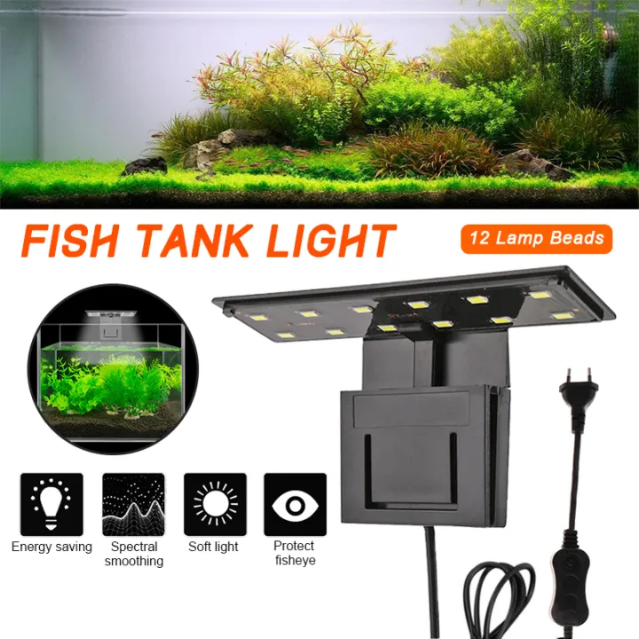 6W 12 Lamp Aquarium Light Fish Tank Plants Grow Light Natural White For ...