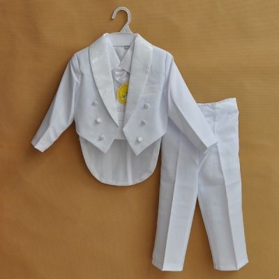 2018 Formal baby boy clothes wedding for suit party baptism christmas suits for 0-10T baby suits wear whiteblack 5-Piece
