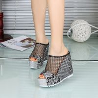 Cross-border han edition spring and summer with thick with waterproof lace hollow out with one word is cool slippers tide