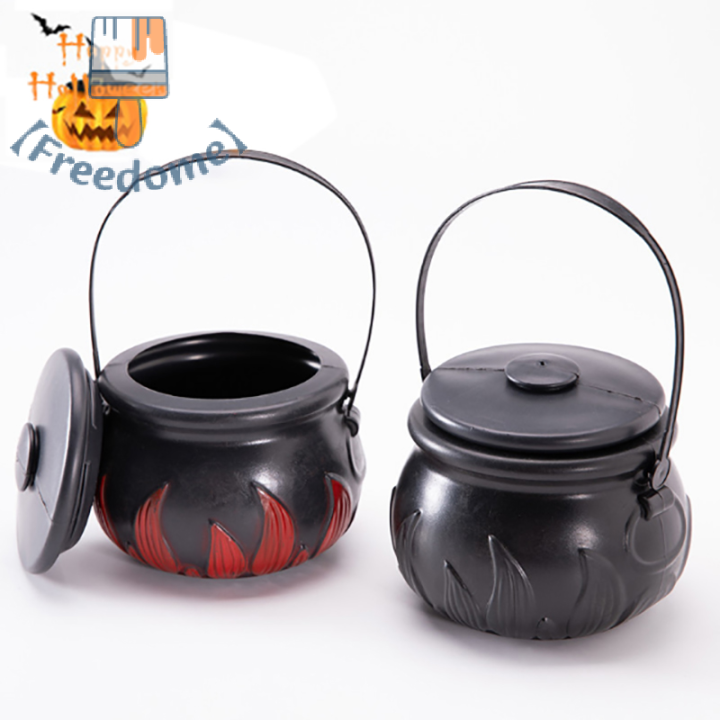 freedome-1pcs-halloween-candy-pot-cauldron-ความแปลกใหม่ฮาโลวีนถังเครื่องประดับแม่มดของเล่น