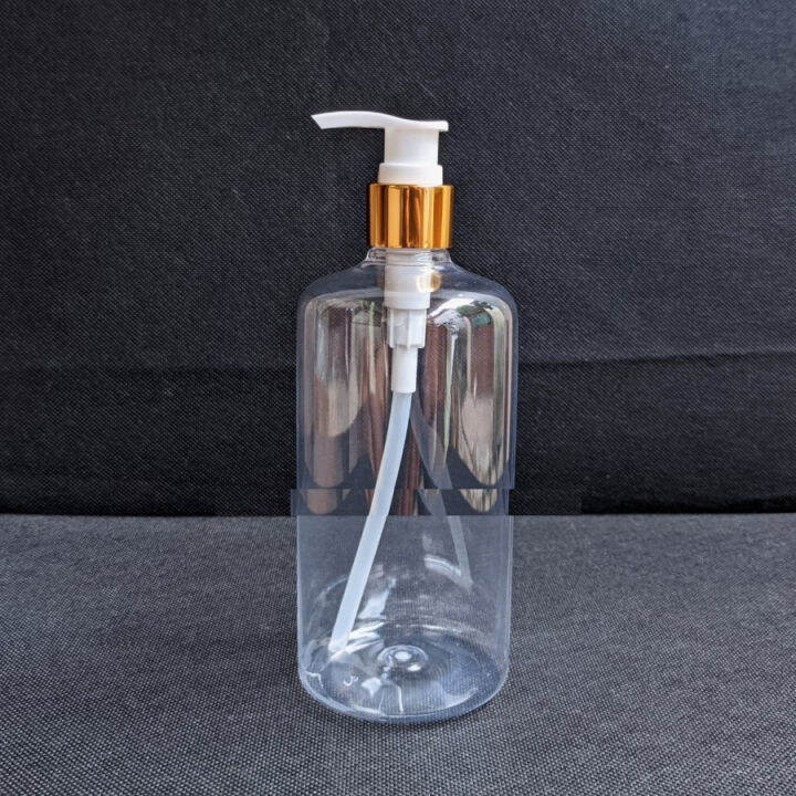 Botol Pump Lotion Gold Silver 500ml Clear / Botol 500ml Bening Lotion