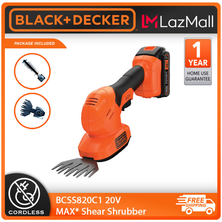 Black+decker 20V MAX* PowerConnect 3/8 in. Cordless Shear Shrubber, BCSS820C1