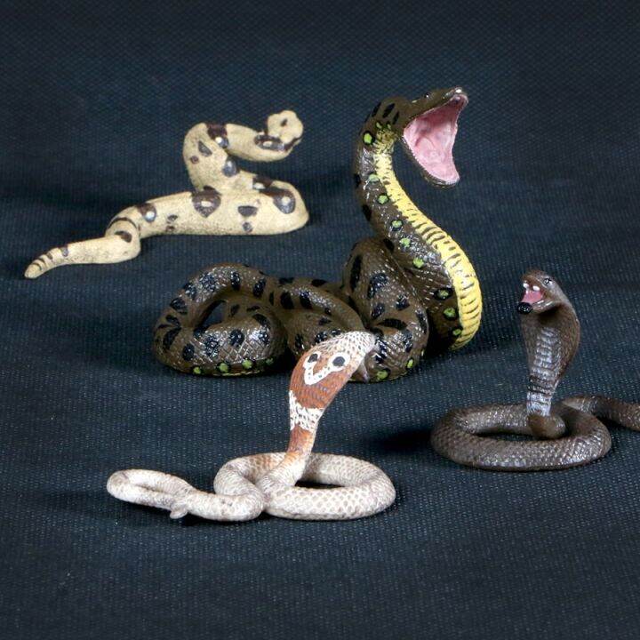 Simulation Wild Animals Snake Cobra Python Figurines Models Action Toy ...