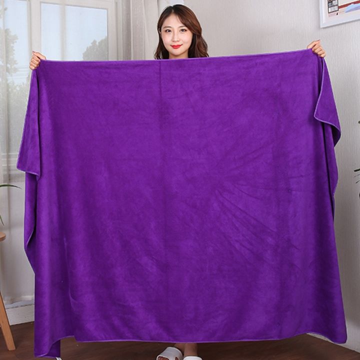 ผ้าเช็ดตัวไมโครไฟเบอร์ขนาด100x200ซม-ผ้าขนหนูสีเทาไม่ซีดดูดซับอย่างอ่อนโยนและแห้งเร็ว