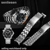 สายนาฬิกาข้อมือแท่งสแตนเลสสตีล3D 2023ของแท้สำหรับ Omega Seamaster Seamaster 007สายนาฬิกามหาสมุทร600 18มม. 20มม. 22มม.