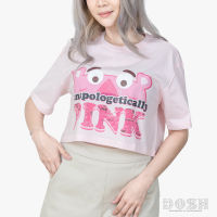 DOSH WOMENS CROPPED TOPS  PINK PANTHER เสื้อยืดครอปคอกลม แขนสั้น ผู้หญิง 9DPPWT1016-PI