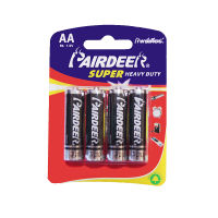 PAIRDEER Super Heavy Duty แพร์เดียร์ ถ่านคาร์บอนซิงค์  AA แพ็ค 4 ก้อน